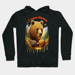 Majestic bear engaging in delightful honey Hoodie